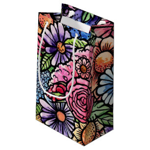 Floral Bouquet Spring Flower Small Gift Bag