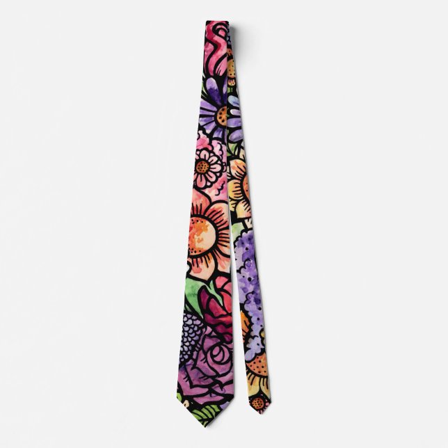 Floral Bouquet Spring Flower Tie (Front)