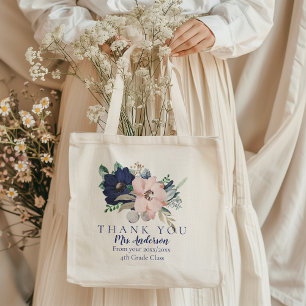 Floral Bouquet Teacher Thank You Class Gift Tote B
