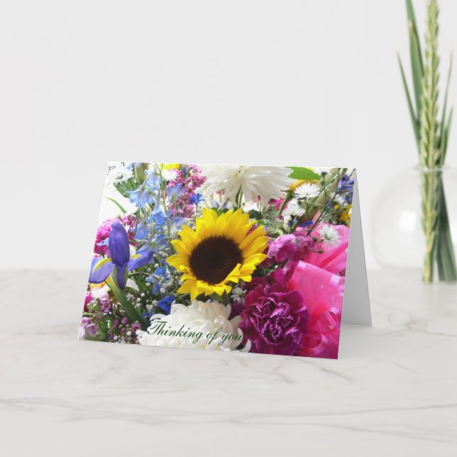 Floral bouquet Thinking of you! Card (Front)
