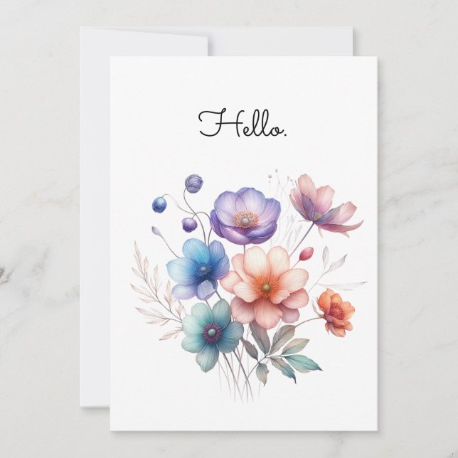 Floral Bouquet Watercolor Illustration Customise (Front)