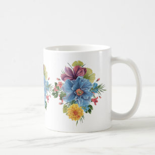 Floral Bouquet Watercolors Illustration Coffee Mug