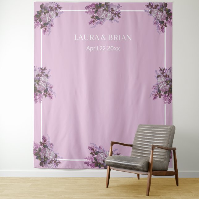 Floral bouquet, Wedding Photo Backdrop Tapestry (In Situ)