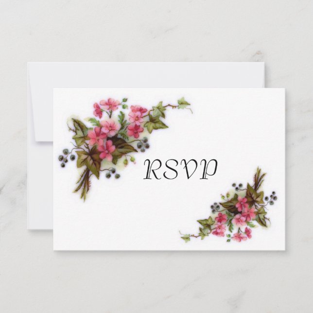 Floral Bouquet Wedding Reception RSVP Invitation (Front)
