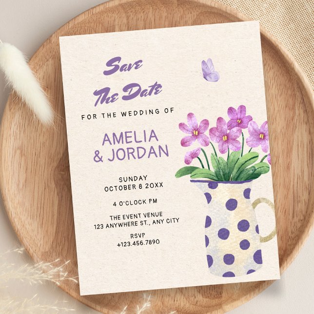 Floral bouquet wedding save the date (Creator Uploaded)