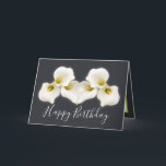 Floral Bouquet White Calla Lilies Floral Birthday Card<br><div class="desc">Beautiful modern bouquet of creamy white Calla Lily flowers against a colour background. The flowers cover the front of this card which can be used as a thank you card, a birthday card, or any other card of your choice. Customise it with your text and/or pictures to make it one-of-a-kind!...</div>