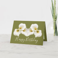 Floral Bouquet White Calla Lilies Floral Birthday