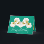 Floral Bouquet White Calla Lilies Floral Birthday Card<br><div class="desc">Beautiful modern bouquet of creamy white Calla Lily flowers against a colour background. The flowers cover the front of this card which can be used as a thank you card, a birthday card, or any other card of your choice. Customise it with your text and/or pictures to make it one-of-a-kind!...</div>