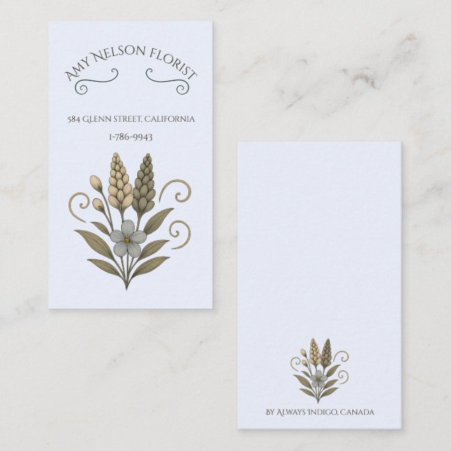 Floral Boutique Business Card correspondance (Front/Back)