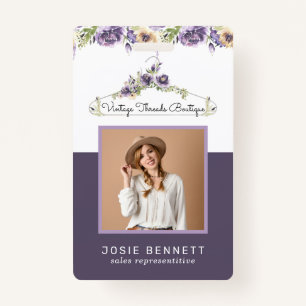 Floral Boutique Hanger Employee Photo ID Badge