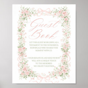 Floral Bow Baby in Bloom Girl Guest Book