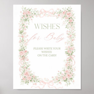Floral Bow Baby in Bloom Girl Wishes for Baby Game Poster