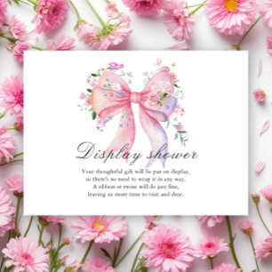Floral Bow Baby shower Display shower Enclosure Card