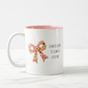 Floral Bow Coffee Mug Cute Botanical Gift