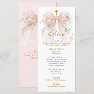 Floral Bow First Holy Communion - Coquette Menu