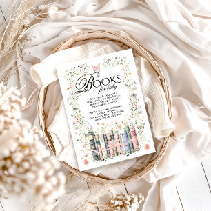 Floral Bow New Chapter Baby Shower Book Request Enclosure Card
