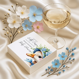 Floral Bow Silly Goose Boy Baby shower Napkin