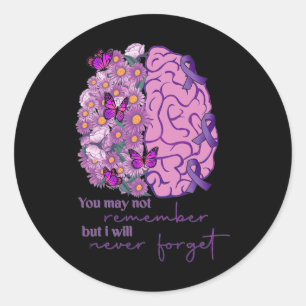 Floral Brain Not Remember Never Forget Heimerheime Classic Round Sticker