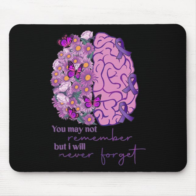 Floral Brain Not Remember Never Forget Heimerheime Mouse Mat (Front)