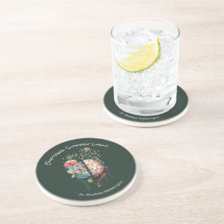 Floral Brain Therapist Emotional Support Liquid  Coaster