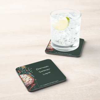 Floral Brain Therapist Emotional Support Liquid  Coaster
