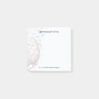 Floral Brain Therapist Unprocessed Notes Post-It 