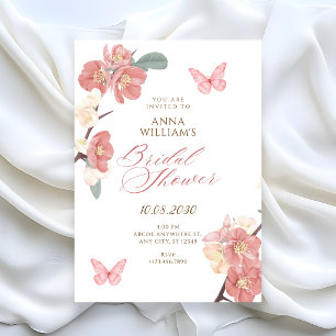 Floral branch bridal shower invitation