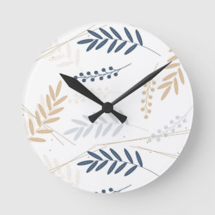 floral branch round clock