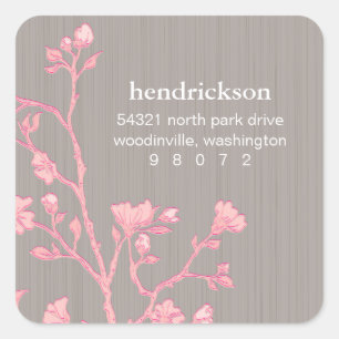 Floral Branch Square Address Label