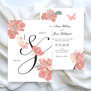 Floral branch wedding invitation
