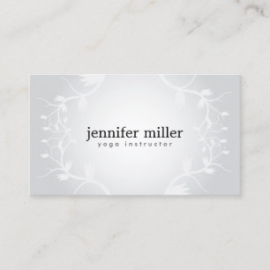 FLORAL BRANCHES on GRAY BACKGROUND Business Card