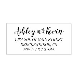 Floral Branches Personalised Return Address Self-inking Stamp