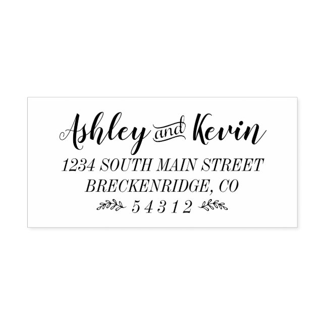 Floral Branches Personalised Return Address Self-inking Stamp (Design)