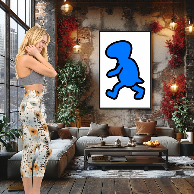 Floral Breeze Pattern with Earthy Tones Capri Leggings (Creator Uploaded)