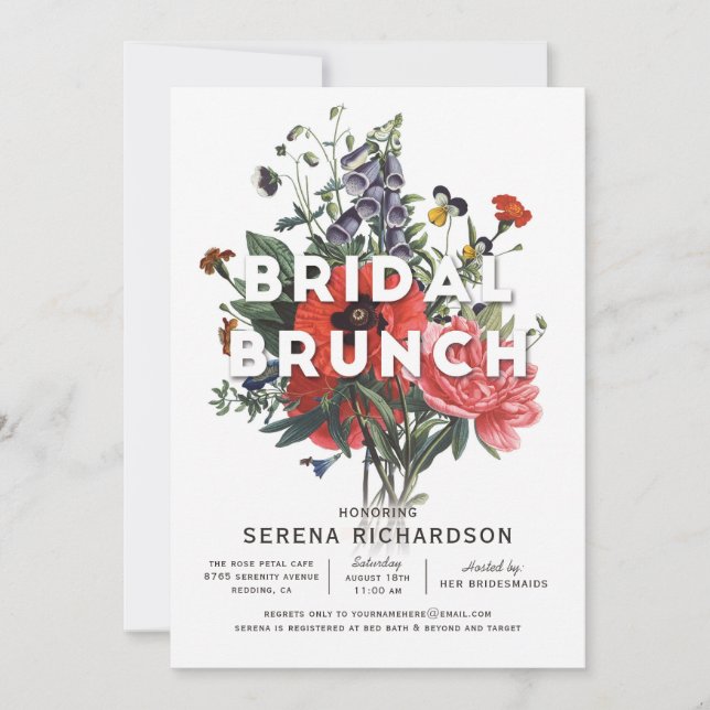 Floral Bridal Brunch Bridal Shower Invitation (Front)