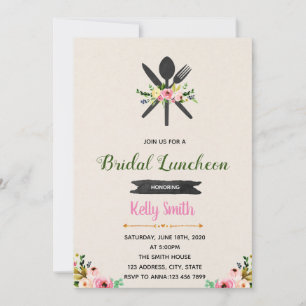 Floral Bridal Luncheon Invitation