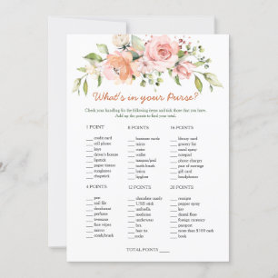 Floral Bridal Purse game/Wedding Scramble Invitation