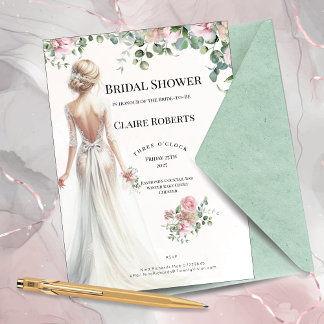 Floral Bridal Shadow Invitation