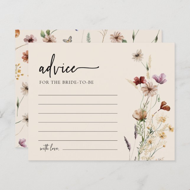 Floral Bridal Shower Advice Card (Front/Back)