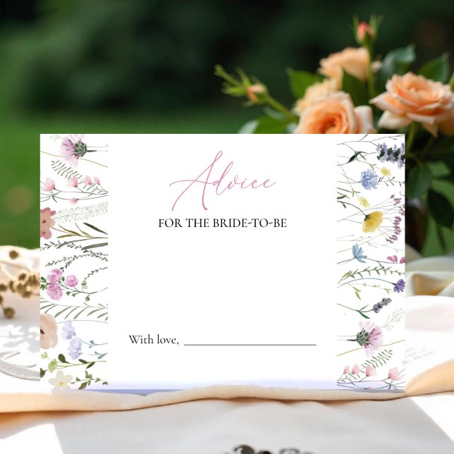 Floral Bridal Shower Advice for the Bride Card (Creator Uploaded)
