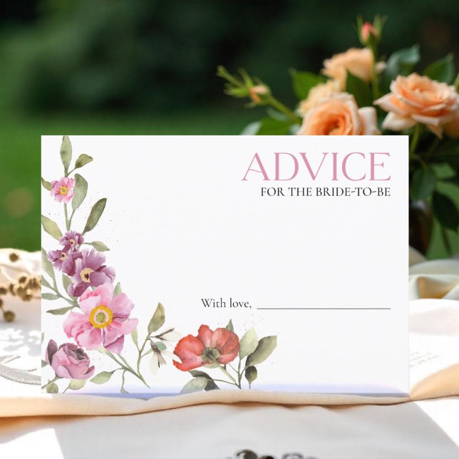 Floral Bridal Shower Advice for the Bride Card (Creator Uploaded)