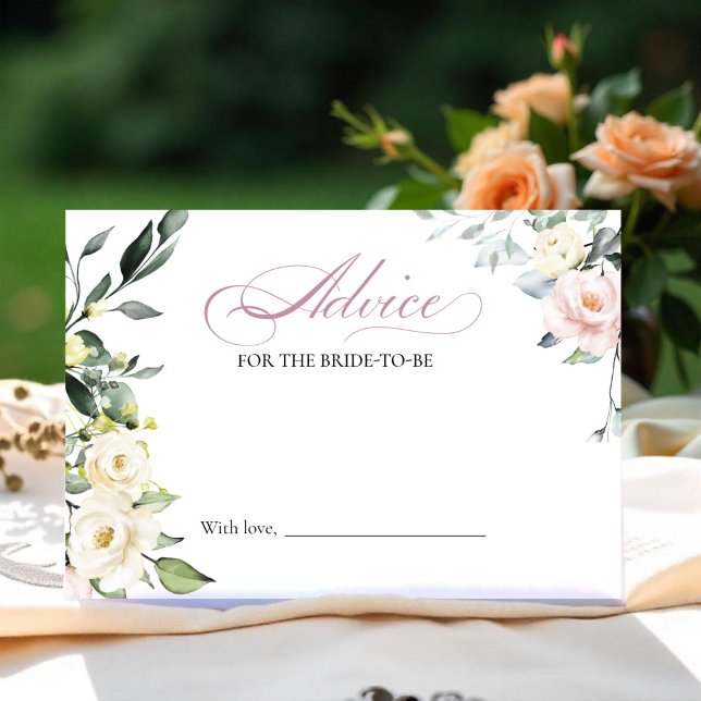 Floral Bridal Shower Advice for the Bride Card (Creator Uploaded)