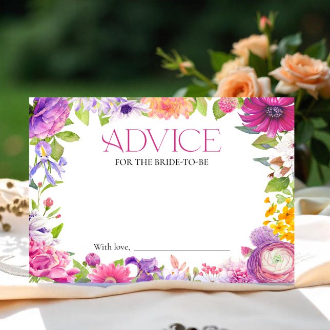 Floral Bridal Shower Advice for the Bride Card (Creator Uploaded)