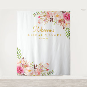 Floral, Bridal Shower Backdrop, Photo Booth Tapestry