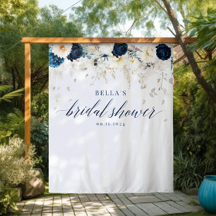 Floral Bridal Shower Backdrop Tapestry