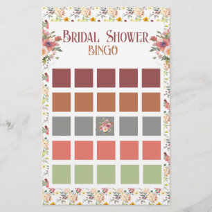 Floral Bridal Shower Bingo  Flyer