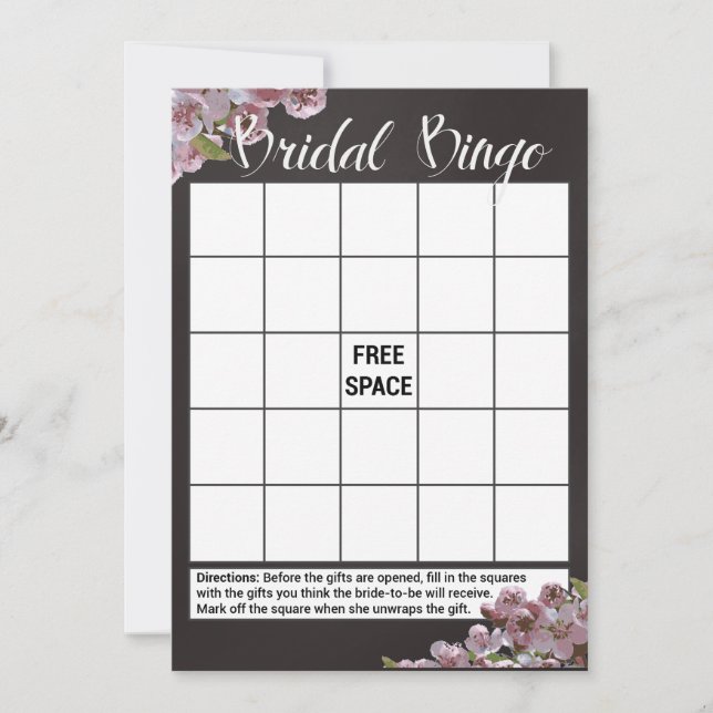 Floral Bridal Shower Bingo Game Cards (Front)