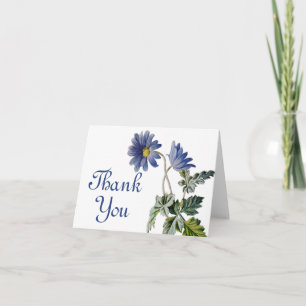 Floral Bridal Shower Blue Daisy Flowers Watercolor Invitation