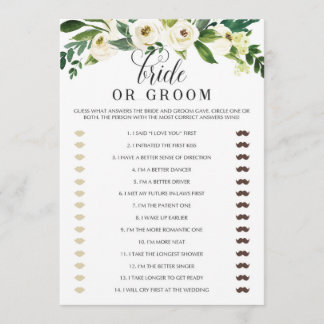 Floral Bridal Shower Bride or Groom Game Thank You Card
