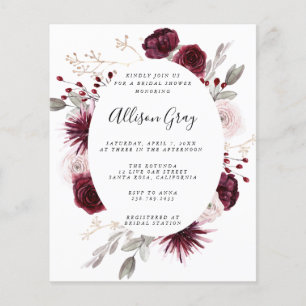 Floral Bridal Shower Budget Flyer